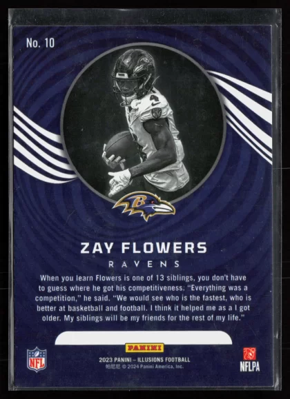 2023 2023 Panini Illusions Zay Flowers Football card — Back thumbnail