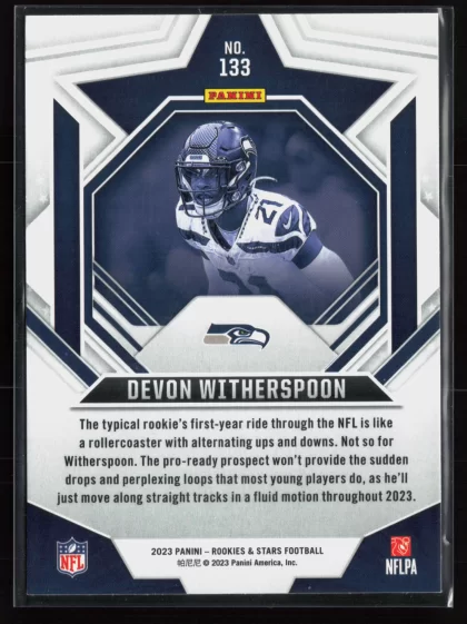 2023 2023 Panini Rookies & Stars Devon Witherspoon Football card — Back thumbnail