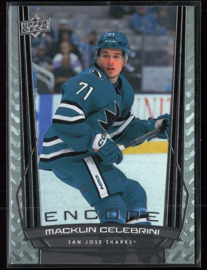 2025 2025-26 Upper Deck Macklin Celebrini Hockey card — Front