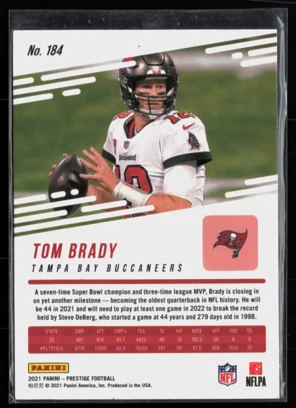 2021 2021 Panini Prestige Tom Brady Football card — Back thumbnail