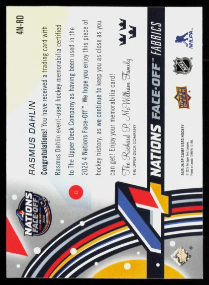 2025 2025-26 SP Game Used Adrian Kempe Hockey card — Back thumbnail