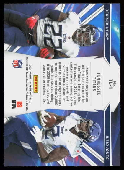 2021 2021 Panini Playoff Derrick Henry / Julio Jones Football card — Back thumbnail