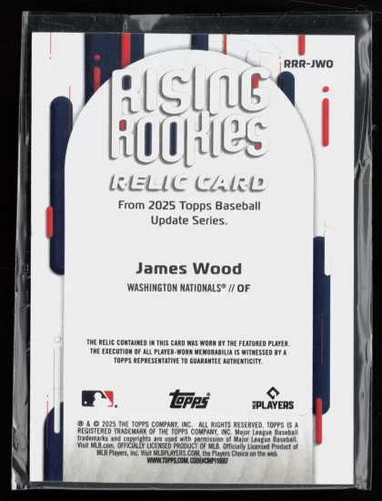 2025 2025 Topps Update James Wood Baseball card — Back thumbnail