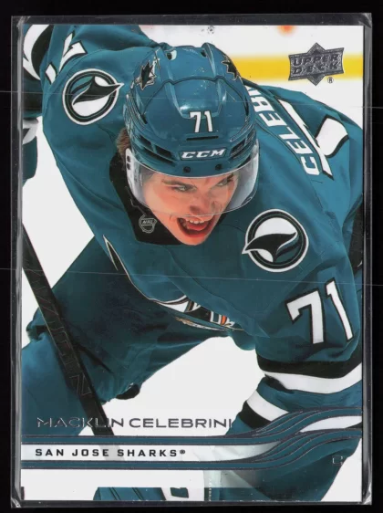 2025 2025-26 Upper Deck Macklin Celebrini Hockey card — Front