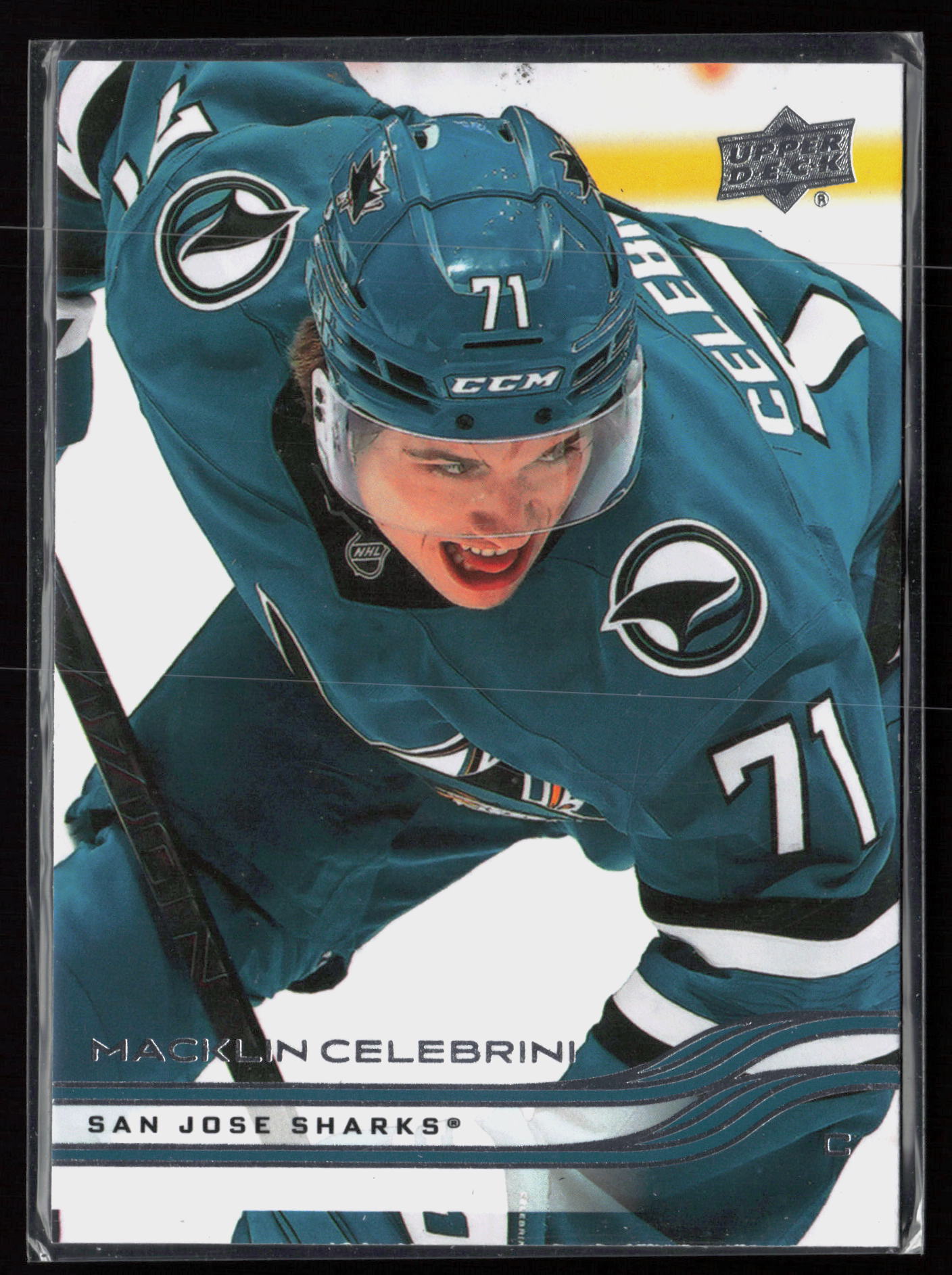 2025 2025-26 Upper Deck Macklin Celebrini Hockey card front — Card Source Canada