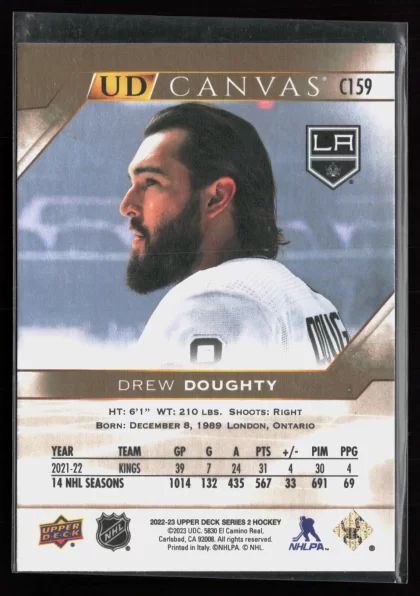 2022 2022-23 Upper Deck Drew Doughty Hockey card — Back thumbnail