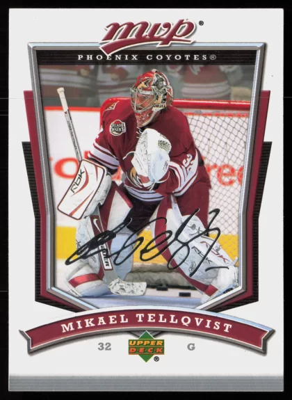 2007 2007-08 Upper Deck MVP Mikael Tellqvist Hockey card — Front