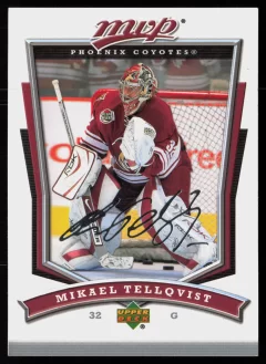 2007 2007-08 Upper Deck MVP Mikael Tellqvist Hockey card front — Card Source Canada