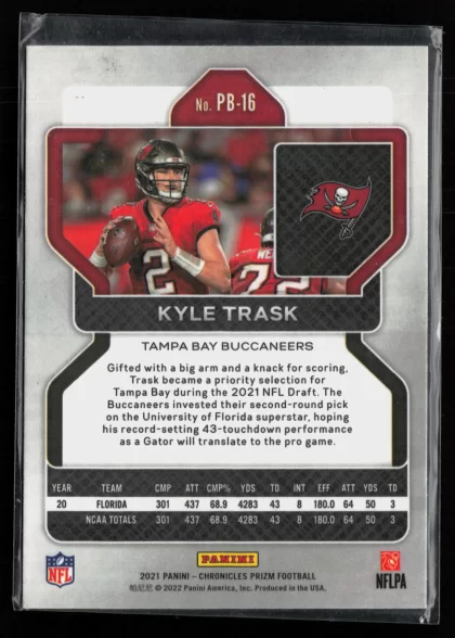2021 2021 Panini Chronicles Kyle Trask Football card — Back thumbnail