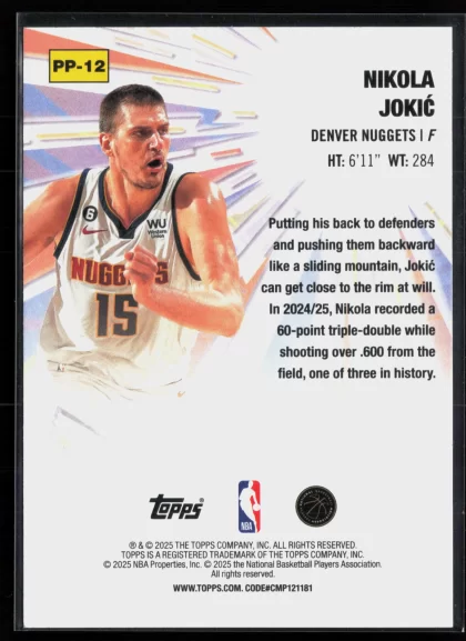 2025 2025-26 Topps Nikola Jokić Basketball card — Back thumbnail