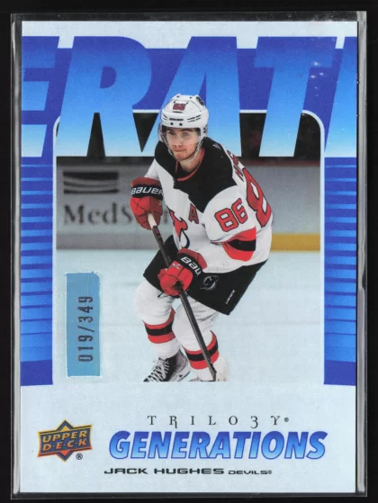2023 2023-24 Upper Deck Trilogy Jack Hughes Hockey card — Front