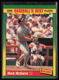 1988 1988 Fleer Baseball's Best Sluggers vs. Pitchers Mark McGwire Baseball card front — Card Source Canada