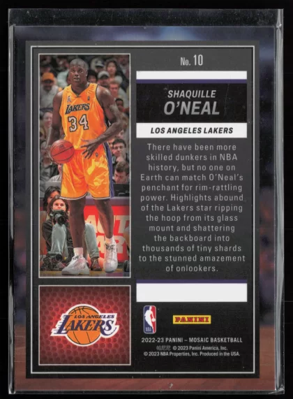 2022 2022-23 Panini Mosaic Shaquille O'Neal Basketball card — Back thumbnail