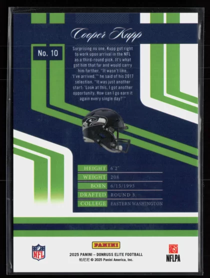 2025 2025 Donruss Elite Cooper Kupp Football card — Back thumbnail