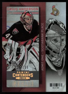 2013 2013-14 Panini Contenders Craig Anderson Hockey card front — Card Source Canada