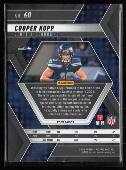 2025 2025 Panini Mosaic Cooper Kupp Football card — Back thumbnail