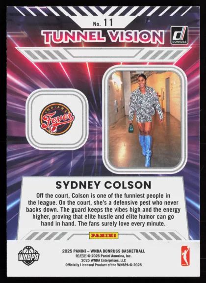2025 2025 Donruss WNBA Sydney Colson Basketball card — Back thumbnail