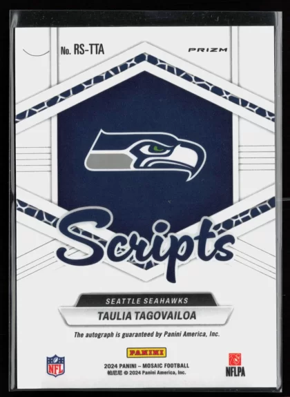 2024 2024 Panini Mosaic Taulia Tagovailoa Football card — Back thumbnail