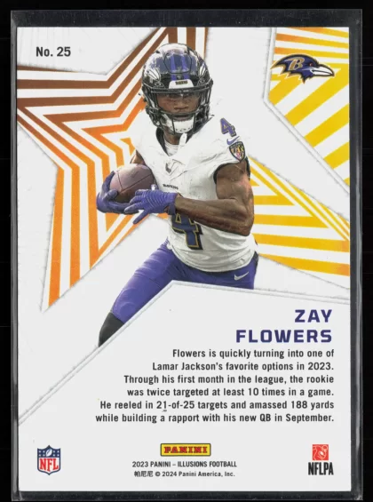2023 2023 Panini Illusions Zay Flowers Football card — Back thumbnail
