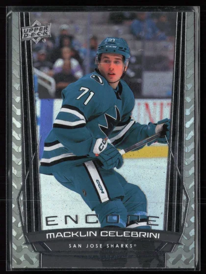 2025 2025-26 Upper Deck Macklin Celebrini Hockey card — Front