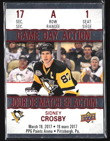 2017 2017-18 Upper Deck Tim Hortons Sidney Crosby Hockey card — Front