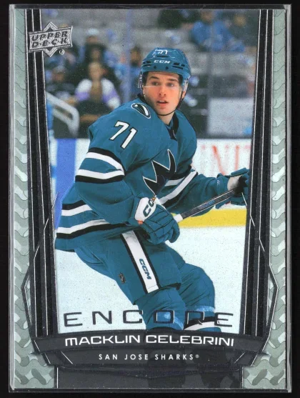 2025 2025-26 Upper Deck Macklin Celebrini Hockey card — Front