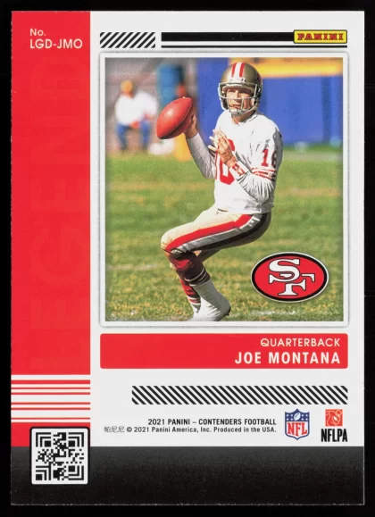 2021 2021 Panini Contenders Joe Montana Football card — Back thumbnail