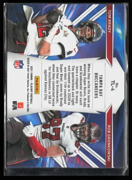 2021 2021 Panini Playoff Tom Brady / Rob Gronkowski Football card — Back thumbnail