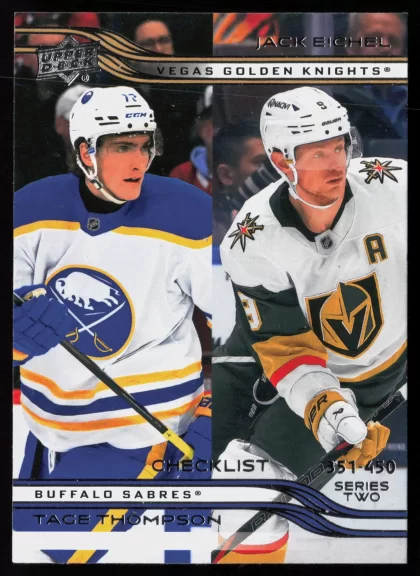 2025 2025-26 Upper Deck Jack Eichel / Tage Thompson Hockey card — Front