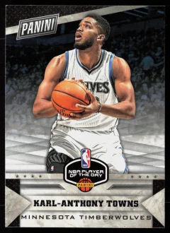 2016 2016-17 Panini NBA Player of the Day Karl-Anthony Towns Basketball card front — Card Source Canada