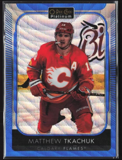 2021 2021-22 O-Pee-Chee Platinum Matthew Tkachuk Hockey card — Front