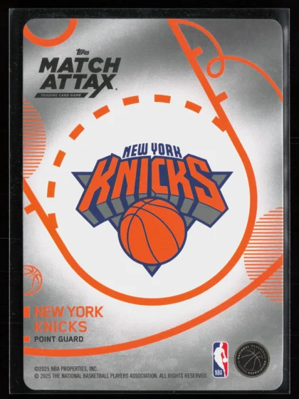 2025 2025-26 Topps Match Attax Jalen Brunson Basketball card — Back thumbnail