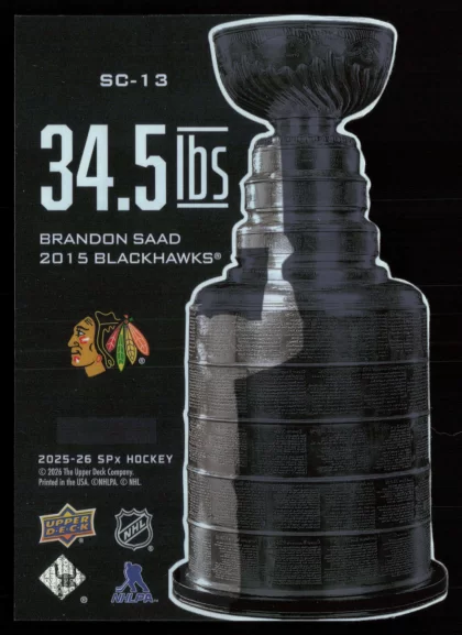 2025 2025-26 SPx Brandon Saad Hockey card — Back thumbnail