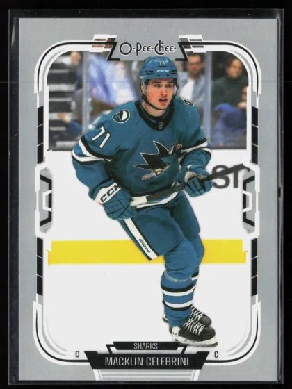 2025 2025-26 O-Pee-Chee Macklin Celebrini Hockey card — Front