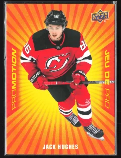 2021 2021-22 Upper Deck Tim Hortons Jack Hughes Hockey card front — Card Source Canada