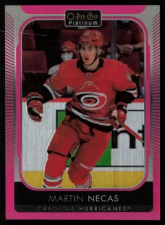 2021 2021-22 O-Pee-Chee Platinum Martin Necas Hockey card front — Card Source Canada
