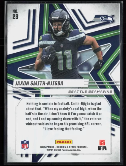 2025 2025 Panini Rookies & Stars Jaxon Smith-Njigba Football card — Back thumbnail