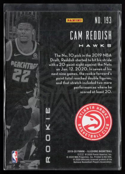 2019 2019-20 Panini Illusions Cam Reddish Basketball card — Back thumbnail