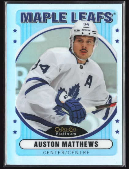 2021 2021-22 O-Pee-Chee Platinum - Retro Rainbow Black Auston Matthews Hockey card — Front