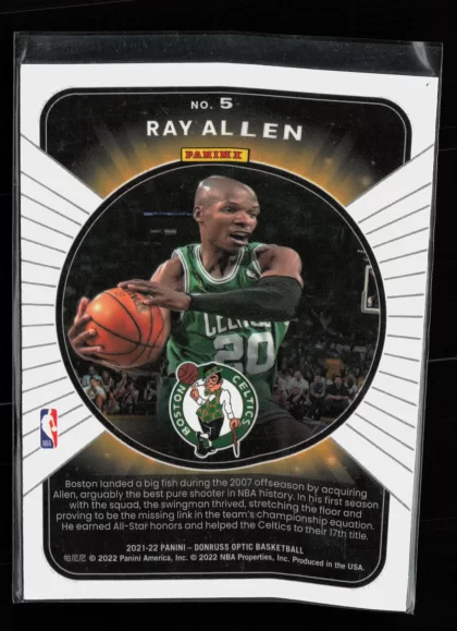 2021 2021-22 Donruss Optic Ray Allen Basketball card — Back thumbnail
