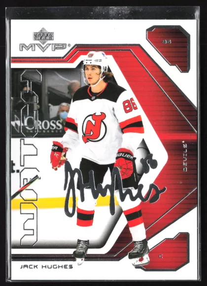 2021 2021-22 Upper Deck MVP Jack Hughes Hockey card — Front