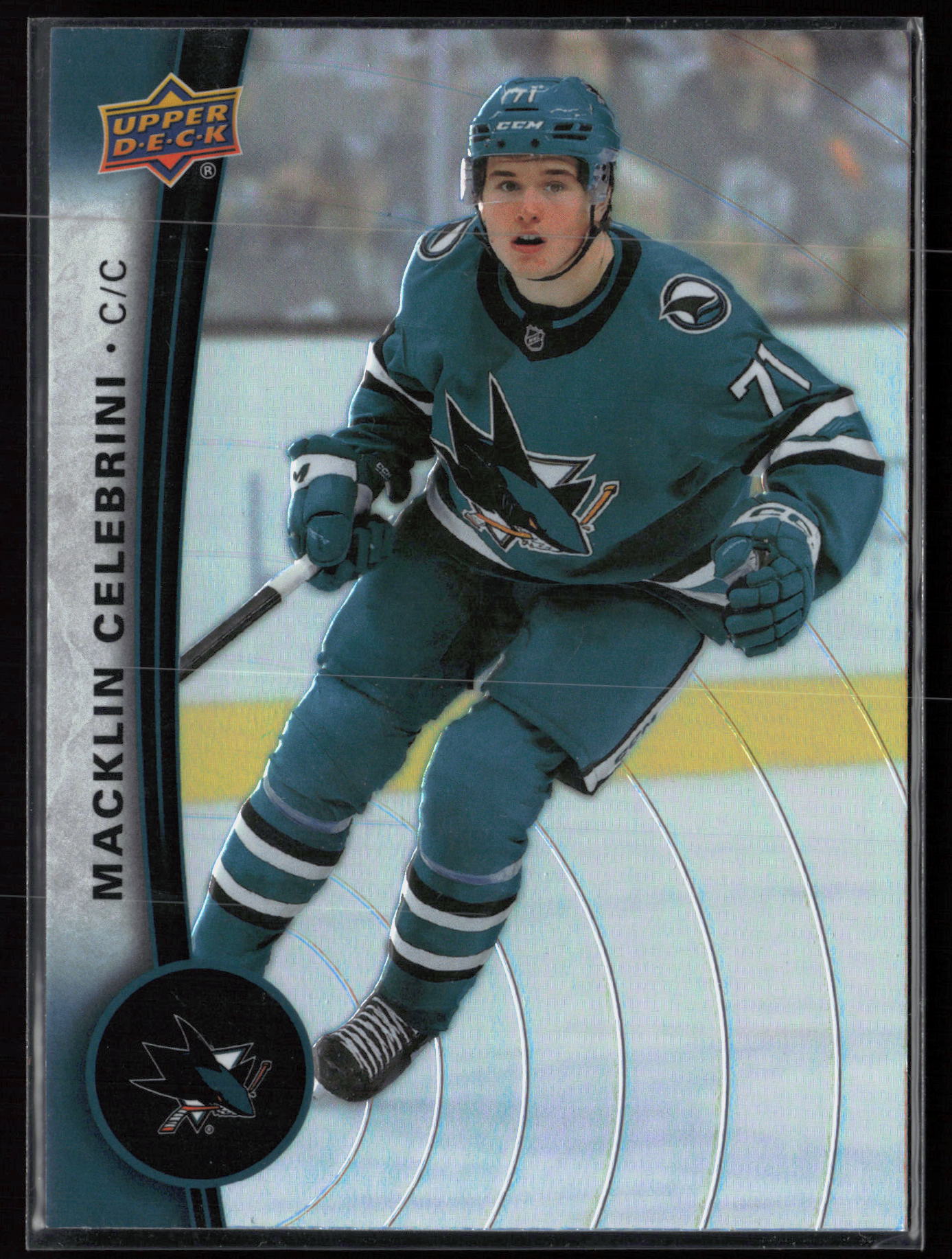 2025 2025-26 Upper Deck Tim Hortons Macklin Celebrini Hockey card front — Card Source Canada