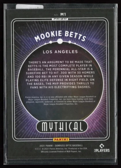 2021 2021 Donruss Optic Mookie Betts Baseball card — Back thumbnail