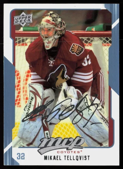 2008 2008-09 Upper Deck MVP Mikael Tellqvist Hockey card — Front