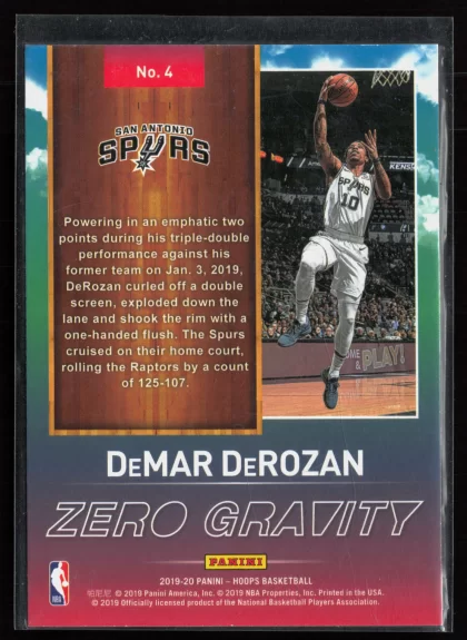2019 2019-20 Hoops DeMar DeRozan Basketball card — Back thumbnail