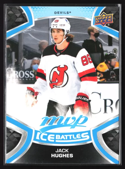 2021 2021-22 Upper Deck MVP Jack Hughes Hockey card — Front
