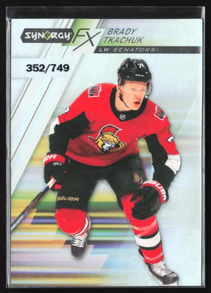 2020 2020-21 Upper Deck Synergy Brady Tkachuk Hockey card — Front