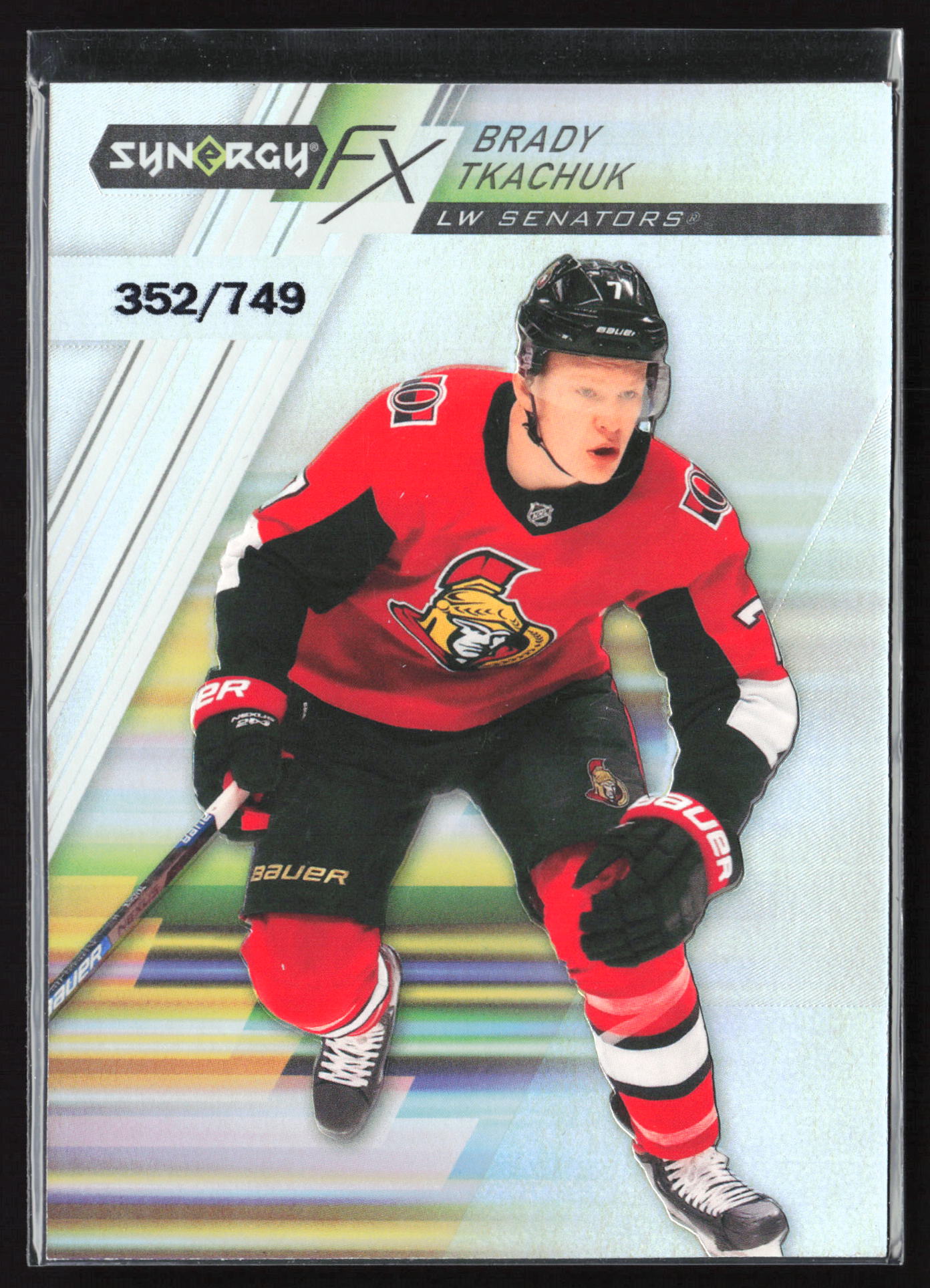 2020 2020-21 Upper Deck Synergy Brady Tkachuk Hockey card front — Card Source Canada