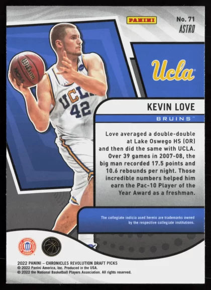 2022 2022 Panini Chronicles Draft Picks Kevin Love Basketball card — Back thumbnail