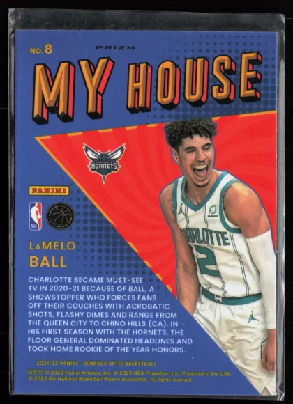 2021 2021-22 Donruss Optic LaMelo Ball Basketball card — Back thumbnail
